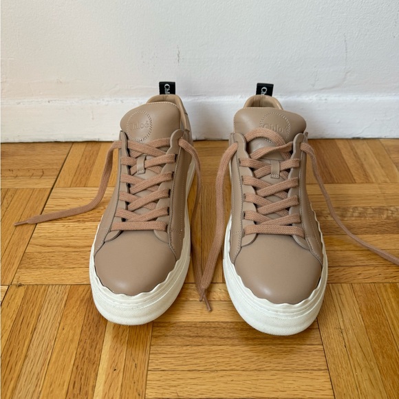 Chloe Scallop Sneakers in Beige - Picture 2 of 7